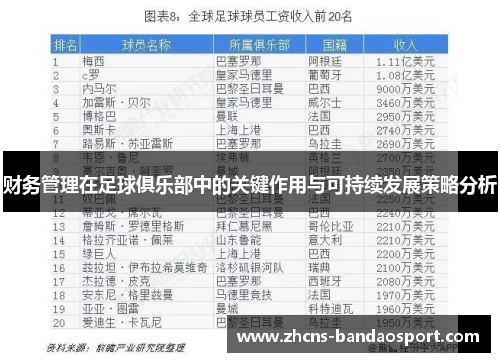 财务管理在足球俱乐部中的关键作用与可持续发展策略分析